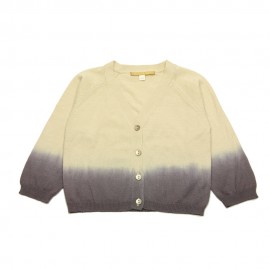 GOLD Cardigan col V fille tie dye beige / aubergine 