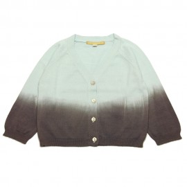 GOLD Cardigan col V fille tie dye bleu clair / gris