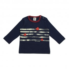 PETIT BATEAU T-shirt à manches longues garçon bleu foncé