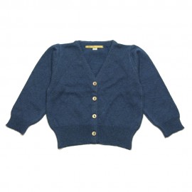 GOLD Cardigan col V fille gris bleu