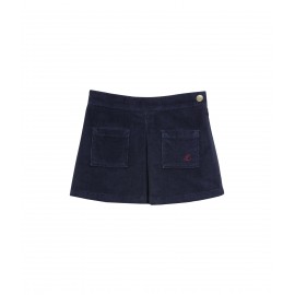 PETIT BATEAU Skirt stretch corduroy girl dark blue 