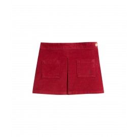 PETIT BATEAU Skirt stretch corduroy girl bordeaux red