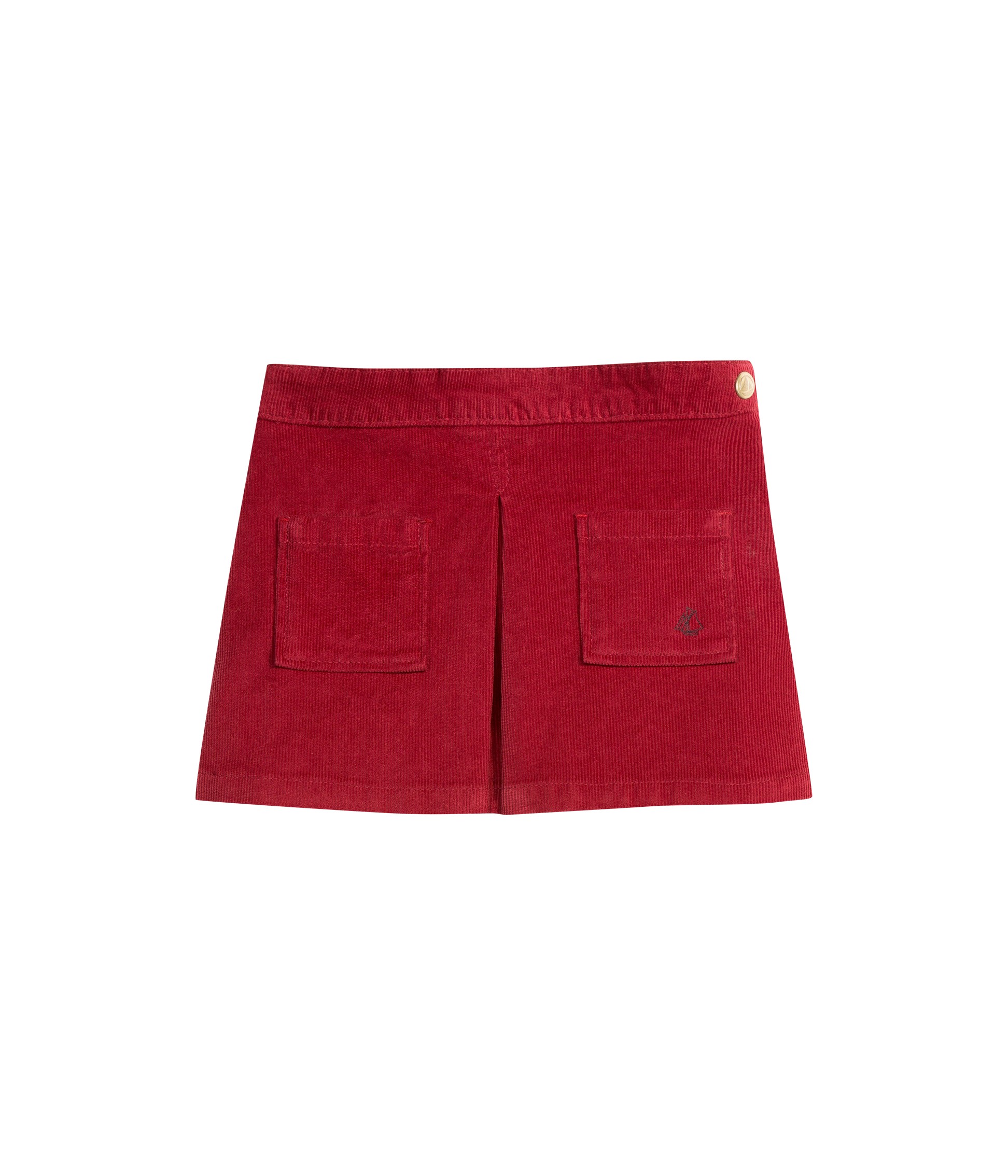 PETIT BATEAU Jupe en velours stretch fille rouge bordeaux