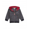 PETIT BATEAU Pullover hooded striped blue white