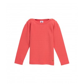 PETIT BATEAU T-shirt long-sleeved girl coral pink