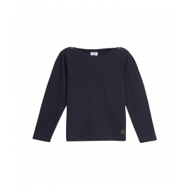 PETIT BATEAU T-shirt à manches longues fille bleu foncé