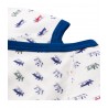 PETIT BATEAU Pack of 2 long sleeves envelope neck rompers airplanes blue