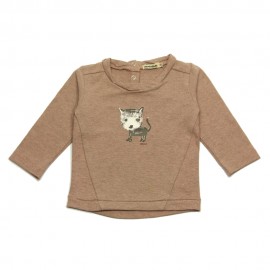 IMPS&ELFS T-shirt long-sleeved organic cotton girl grey pink