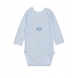 PETIT BATEAU Newborn baby long-sleeved bodysuit boy light blue