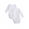 PETIT BATEAU Pack of 2 long sleeves rompers classic white 