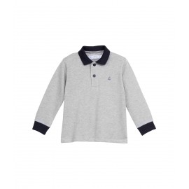 PETIT BATEAU Polo à manches longues garçon grey