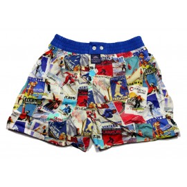 Mc ALSON Boxer short boy blue with ski resorts print