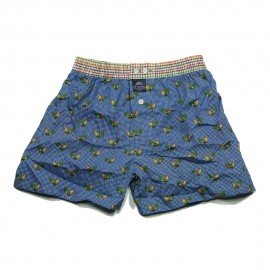 Mc ALSON Boxer short boy vichy blue with chicken print