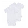 PETIT BATEAU Pack of 2 short-sleeved envelope neck bodysuits baby unisex white