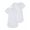 PETIT BATEAU Pack of 2 short-sleeved bodysuits baby unisex white