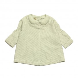 IMPS&ELFS Blouse coton bio fille blanc cassé avec lignes grises