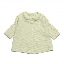 IMPS&ELFS Blouse organic cotton girl offwhite with grey lines