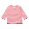 Ducky Beau t-shirt long-sleeved girl coral pink striped