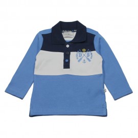 Ducky Beau polo long- sleeved boy blue white