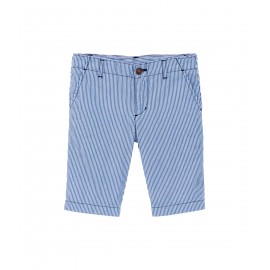 PETIT BATEAU Bermuda garçon rayé bleu cobalt et blanc