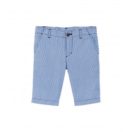 PETIT BATEAU Bermuda shorts for summer boy striped cobalt blue & white