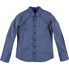 CKS Chemise garçon impression gris/ bleu cobalt