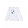 PETIT BATEAU T-shirt long sleeved girl offwhite dog