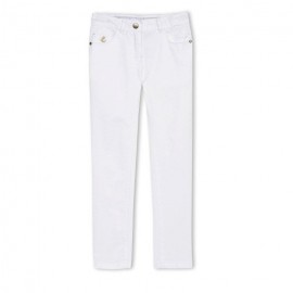 PETIT BATEAU Pantalon slim fit fille blanc