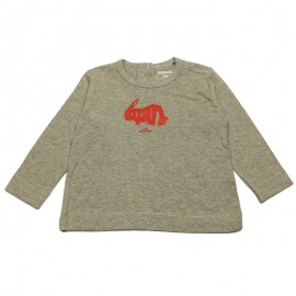 IMPS&ELFS T-shirt long-sleeved organic cotton girl mottled light grey