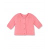 PETIT BATEAU Cardigan col rond laine fille rose corail