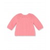 PETIT BATEAU Cardigan col rond laine fille rose corail