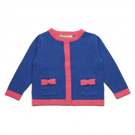 VINROSE Cardigan col rond fille cobalt bleu