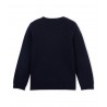 PETIT BATEAU Pullover round neck in jacquard wool knit boy dark blue