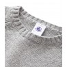 PETIT BATEAU Pullover col rond en tricot de laine jacquard garçon gris clair